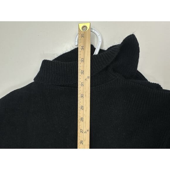 Specialty House Womens Sweater Cape One Size Black Top Button Vintage - Picture 9 of 10